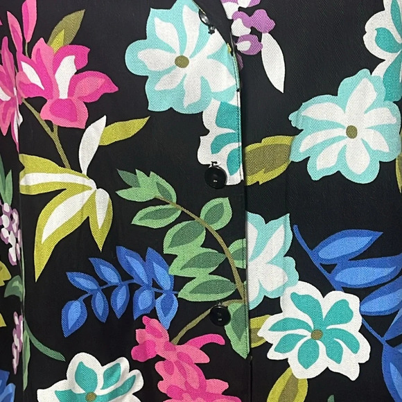 Alfred Dunner floral short sleeve button front top floral pattern size 18 - Picture 8 of 8